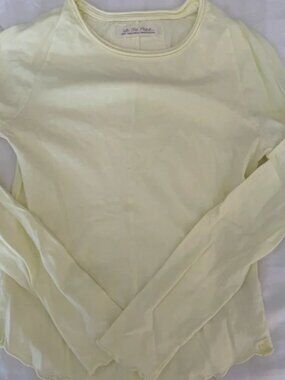 We The Free Lemon Yellow Long Sleeve Tissue Tee (S)